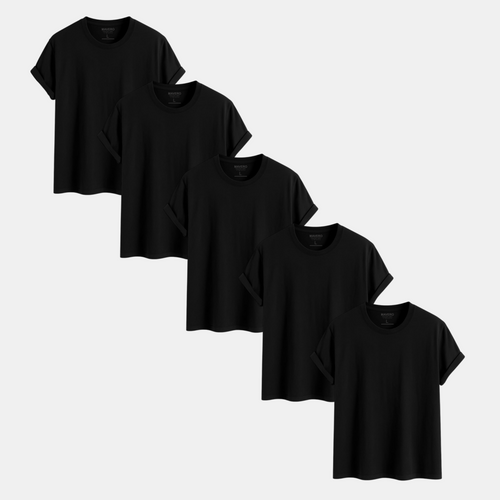 Mavero Muška Majica Crna Set 5 kom